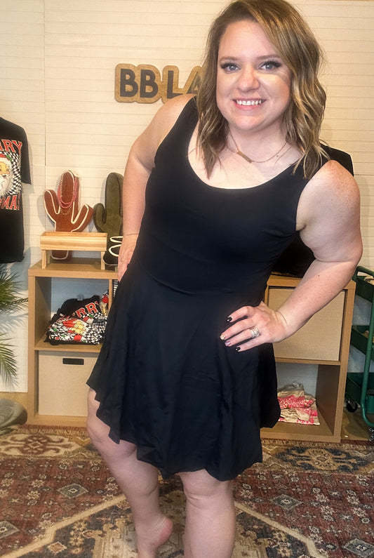 3 in 1 Athleisure Tank Dress with Built-in Bra & Shorts